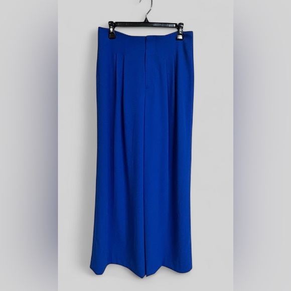 Alice + Olivia Cobalt Blue Pleated High Waist Eloise Palazzo Pants Size 8 - Picture 7 of 7